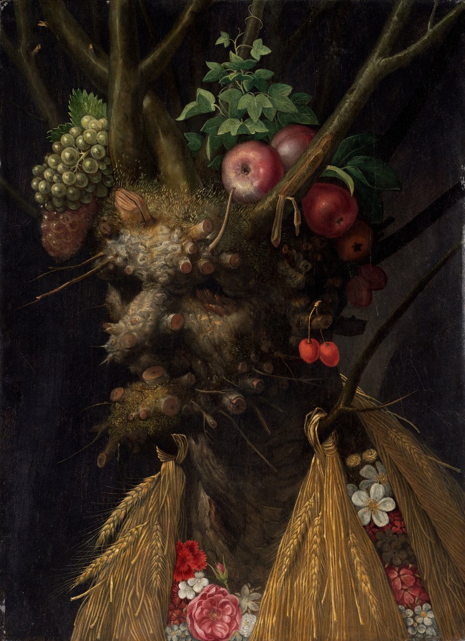 Fyra säsonger i ett huvud av Giuseppe Arcimboldo