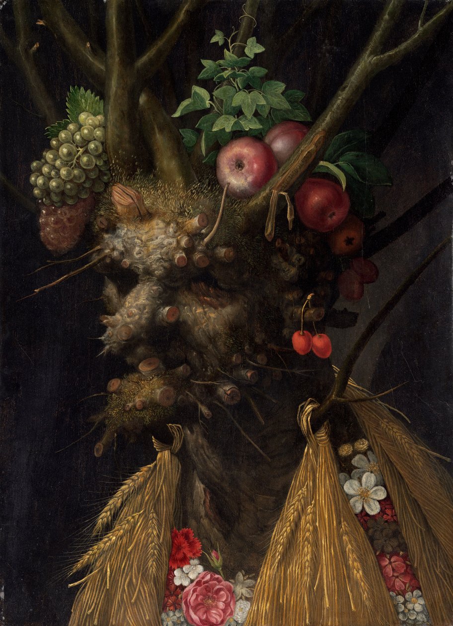Fyra säsonger i ett huvud av Giuseppe Arcimboldo