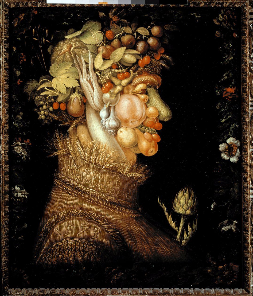 Sommar (olja på duk av Giuseppe Arcimboldo