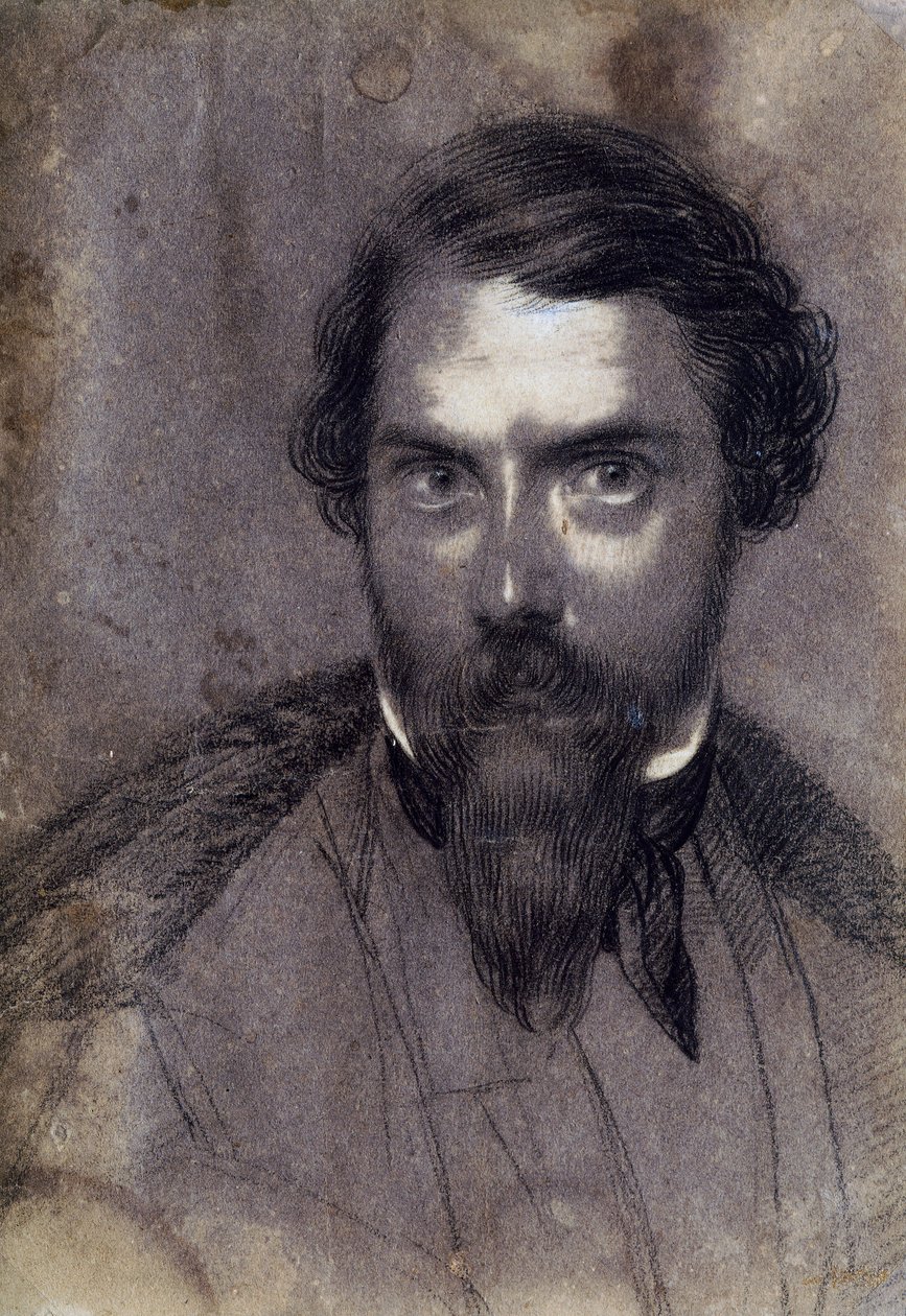 Självporträtt (krita på papper) av Giuseppe Baldini