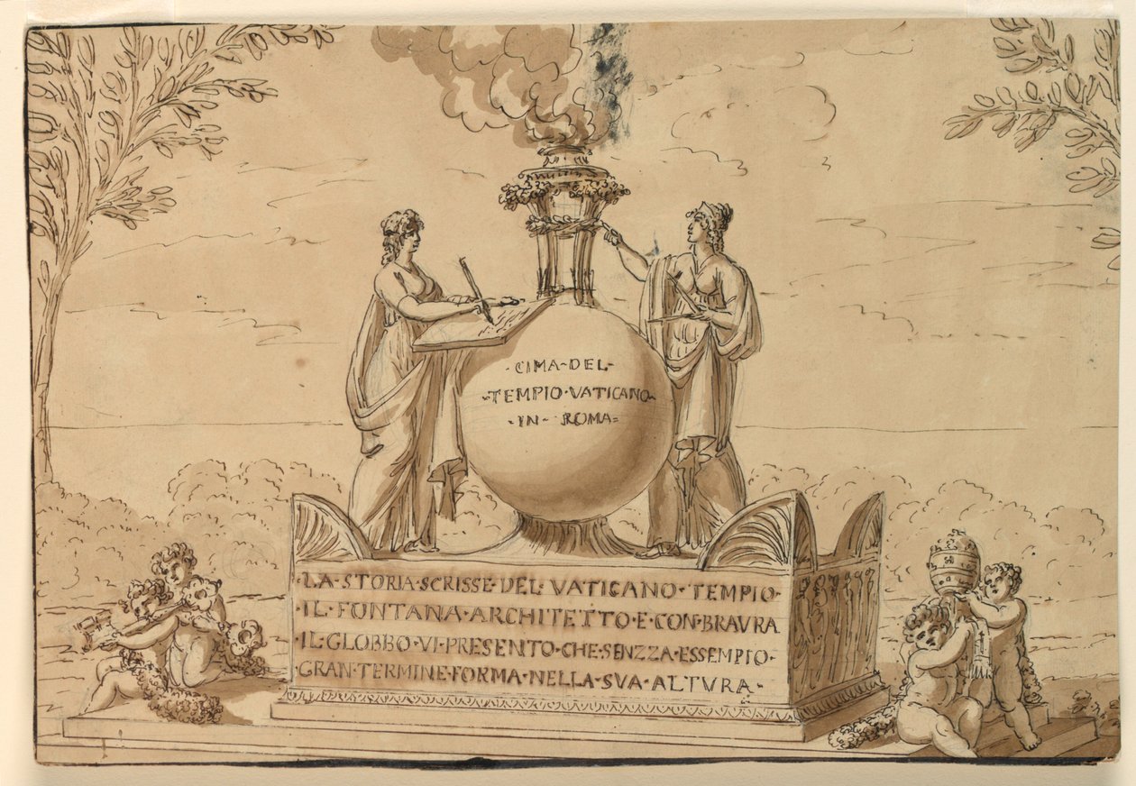 Gravmonument för Carlo Fontana av Giuseppe Barberi