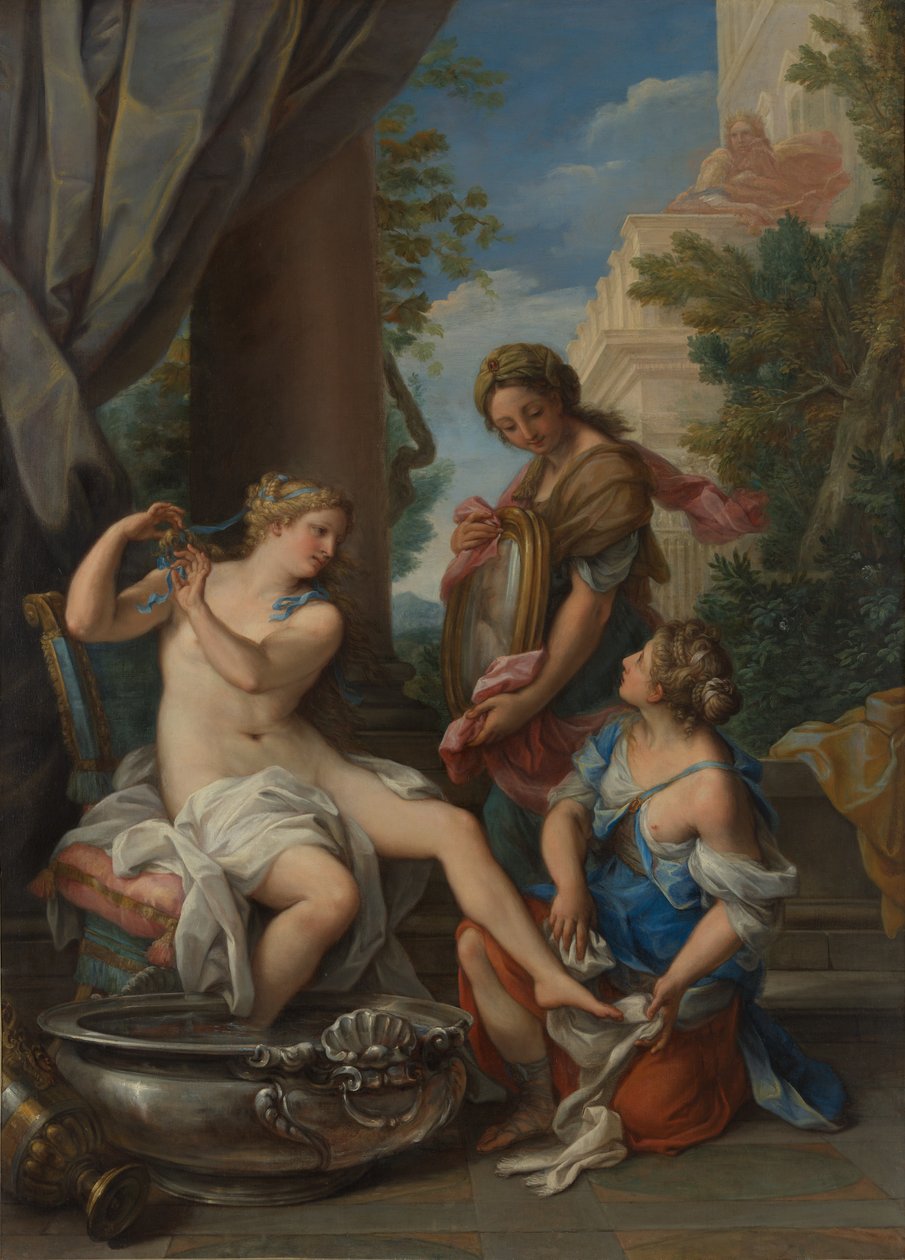 Bathsheba vid hennes bad, ca. 1700. av Giuseppe Bartolomeo Chiari
