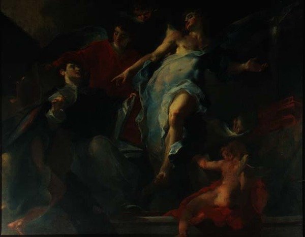 St Thomas omgiven av änglar av Giuseppe Bazzani