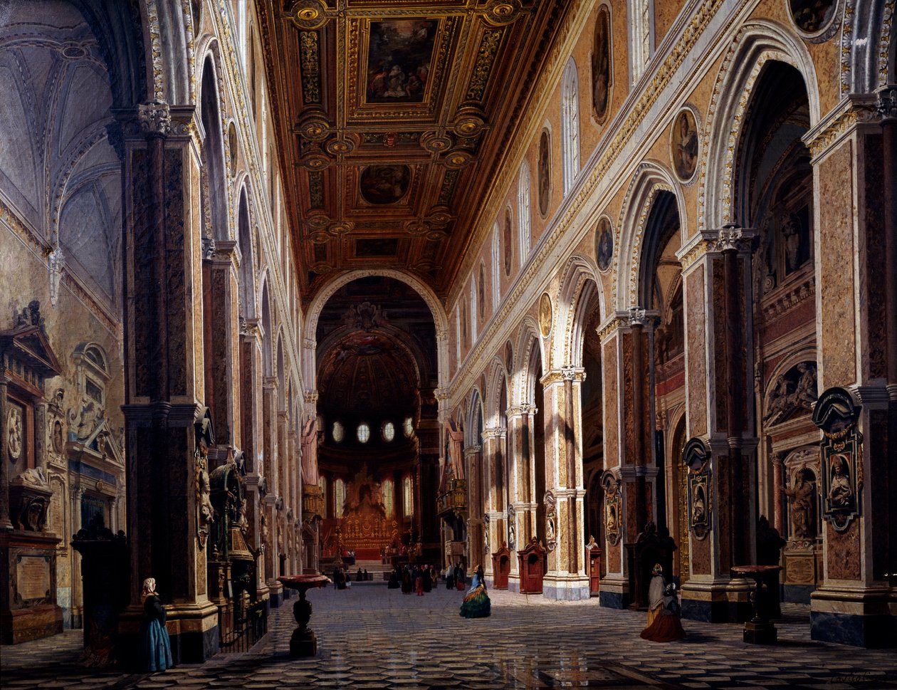 Interiör av Neapels katedral av Giuseppe Castiglione