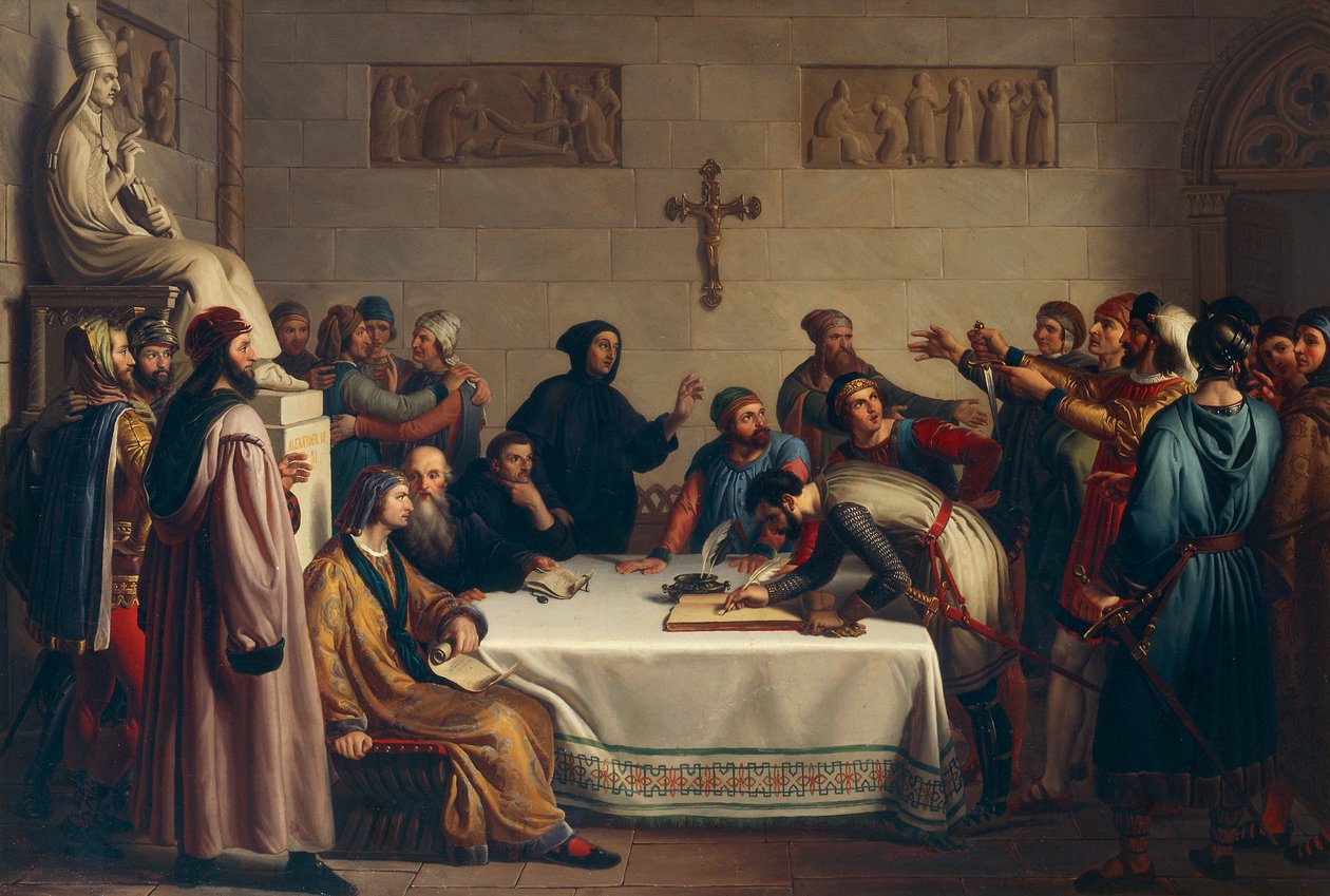 Pontidas ed, 7 april av Giuseppe Diotti