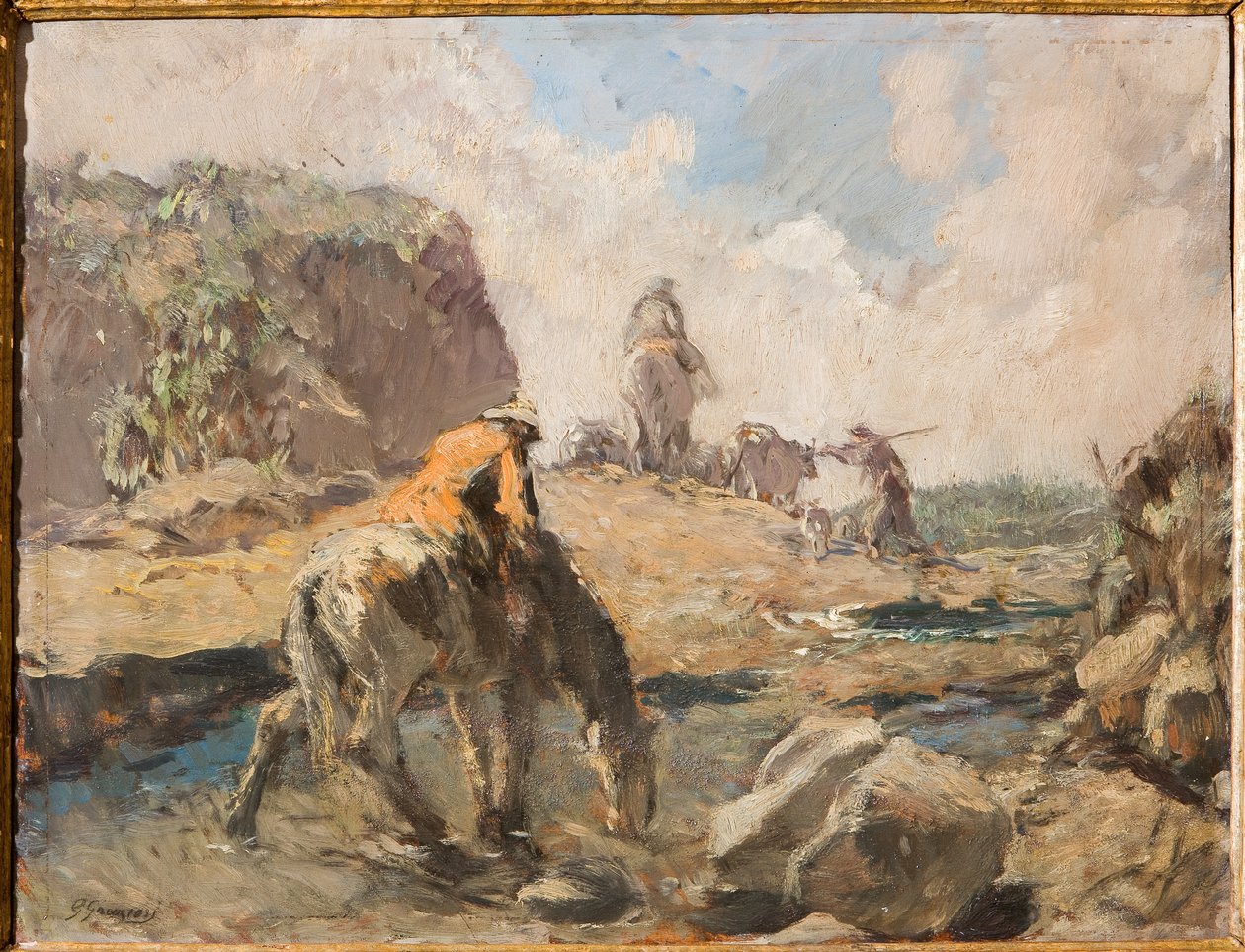 Forden (olja på plywood) av Giuseppe Graziosi