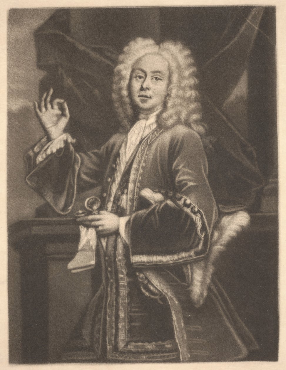 Colley Cibber, ca 1700-1725 (gravyr) av Giuseppe Grisoni