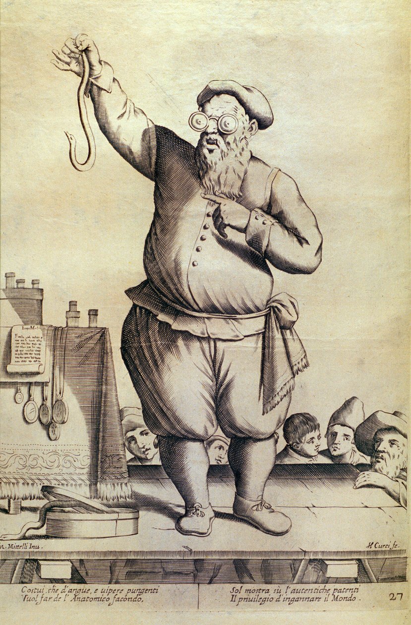 VANDRANDE HANDELAR - CIARLATANO av Giuseppe Maria Mitelli