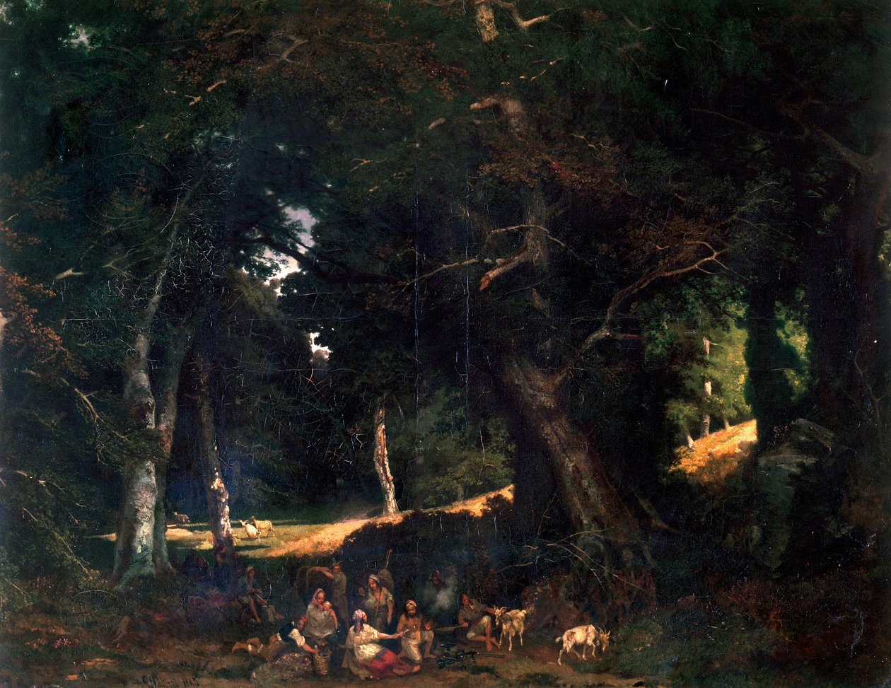 Skog, målad av Giuseppe Palizzi av Giuseppe Palizzi