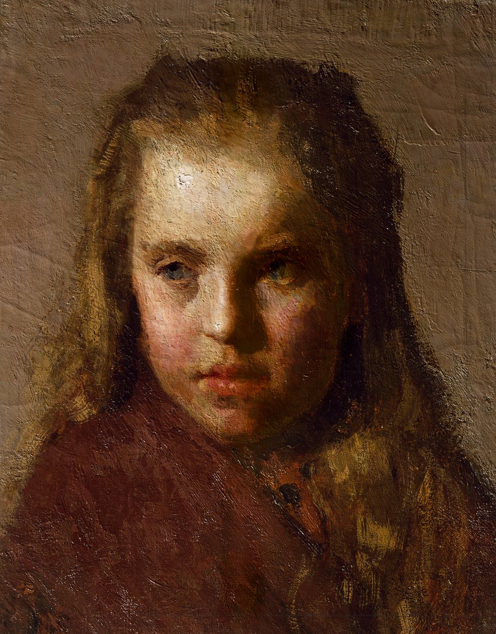 Huvudet av en liten flicka av Giuseppe Pellizza da Volpedo