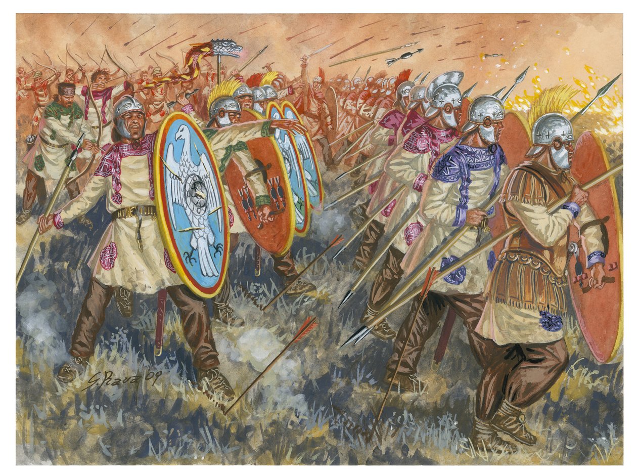 Slaget vid Adrianopel (Hadrianopolis) av Giuseppe Rava