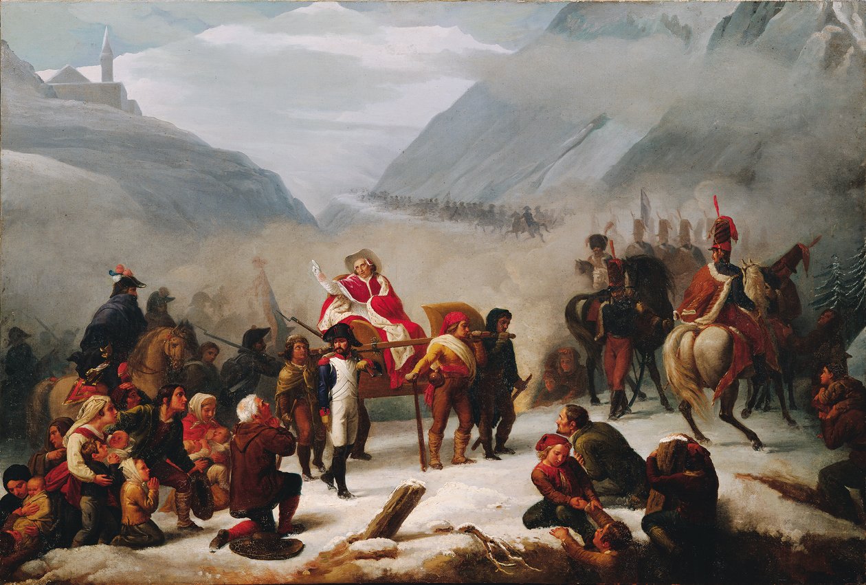 Påven Pius VII korsar Alperna av Giuseppe Sogni