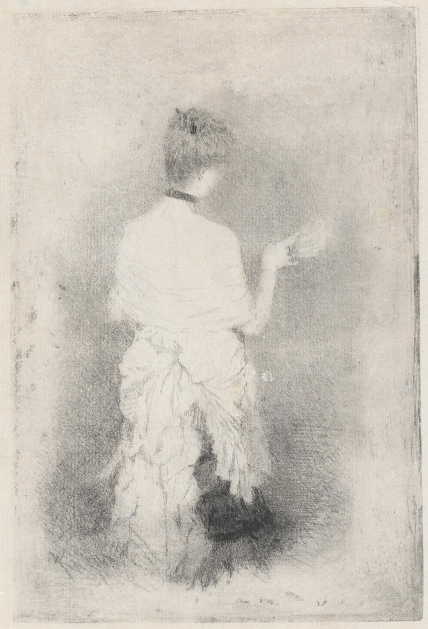 Elegant ung kvinna sedd bakifrån av Giuseppe de Nittis
