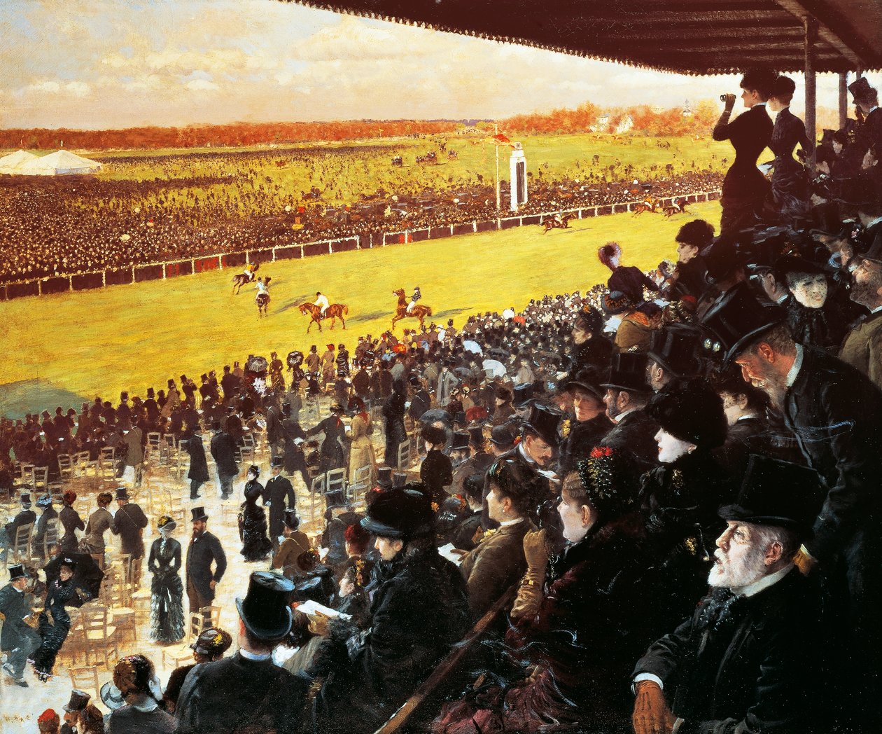 Tävlingar på Longchamps av Giuseppe or Joseph de Nittis