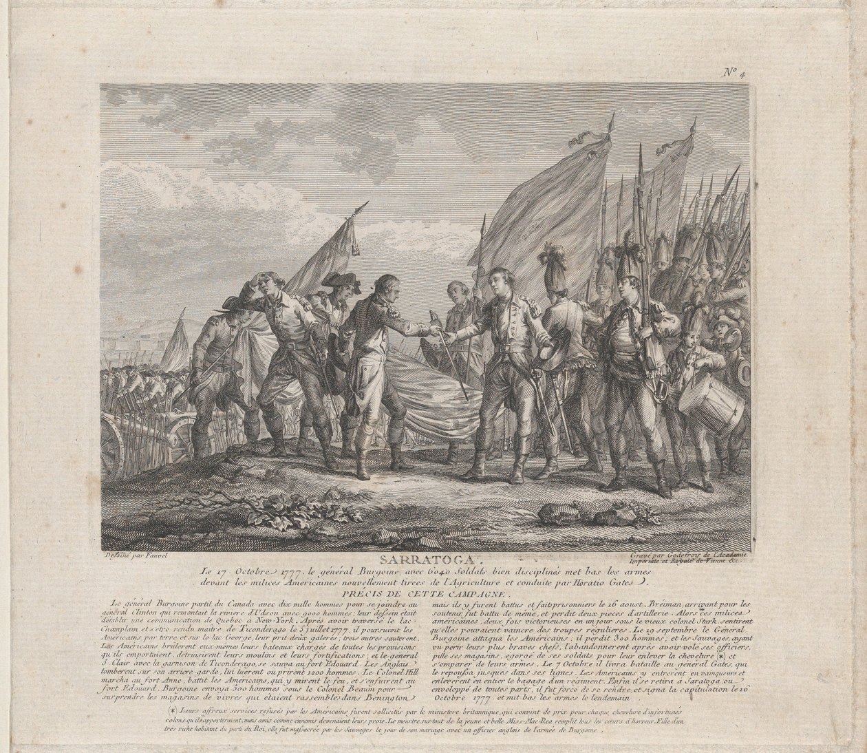 Sarratoga [sic] 17 oktober 1777, ca. 1777. av Godefroy