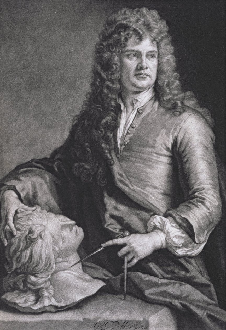 Grinling Gibbons (1648-1721) av Godfrey Kneller