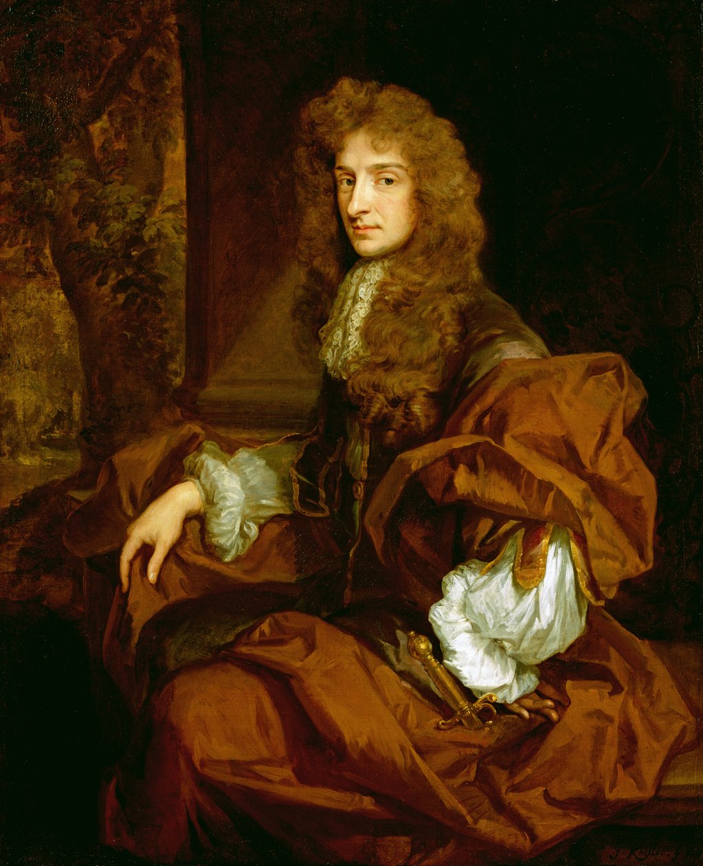Porträtt av Sir Charles Sedley (1639-1701) 1687 av Godfrey Kneller