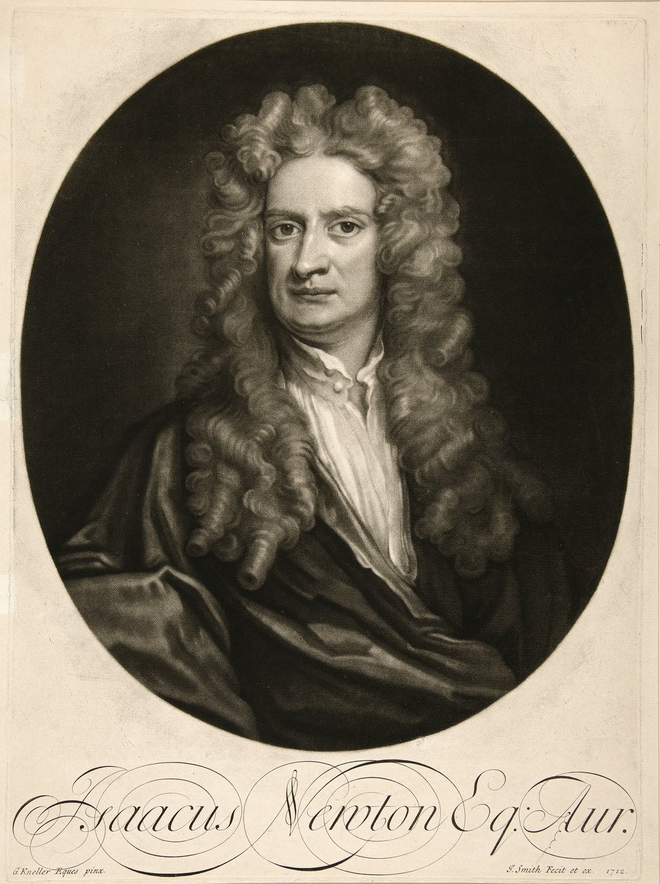 Isaac Newton, Esq., pub. 1712 (gravyr) av Godfrey (after) Kneller