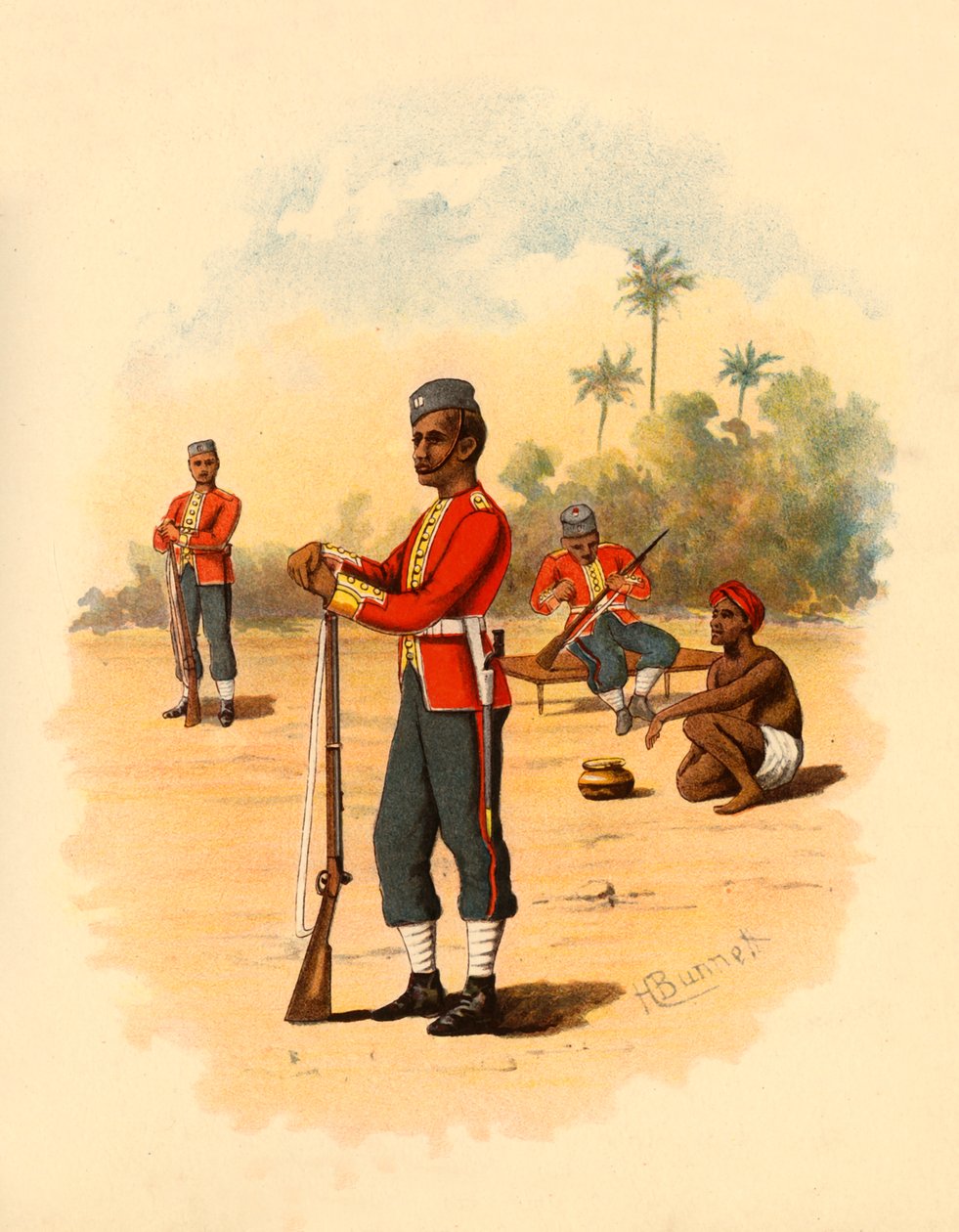 11:e bengaliska infödda infanteriet, 1890. av Godfrey Douglas Giles