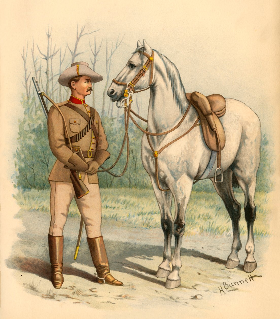 Viktorianska monterade gevär, 1890. av Godfrey Douglas Giles