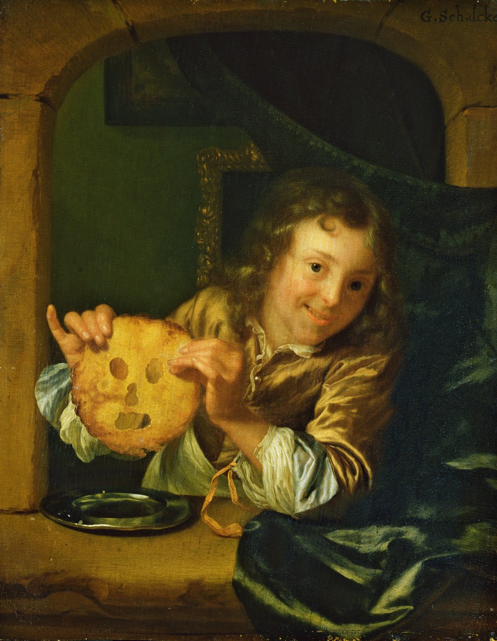 Pojke med pannkakor av Godfried Schalcken
