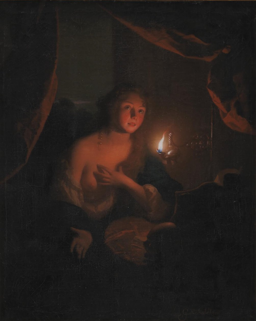 Den ångerfulla heliga Maria Magdalena av Godfried Schalcken