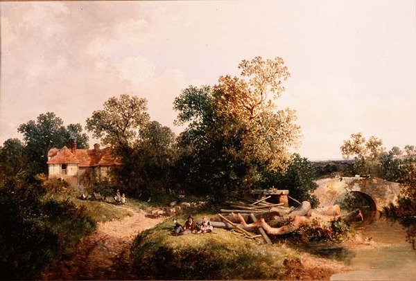Barn vid en ström av Gordon Arthur Meadows