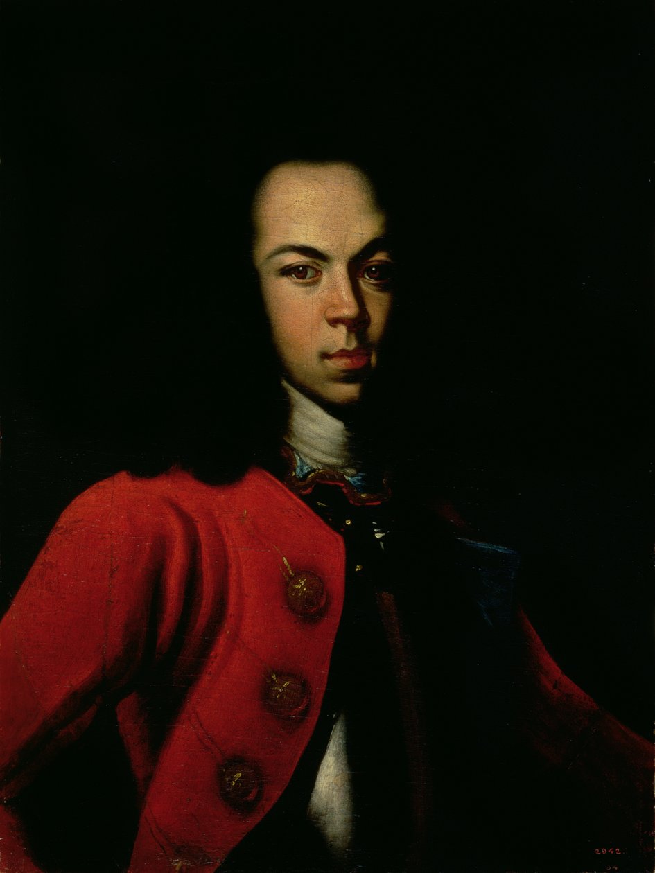 Porträtt av tsarevitj Aleksej Petrovitj (1690-1718) 1710 av Gottfried Danhauer