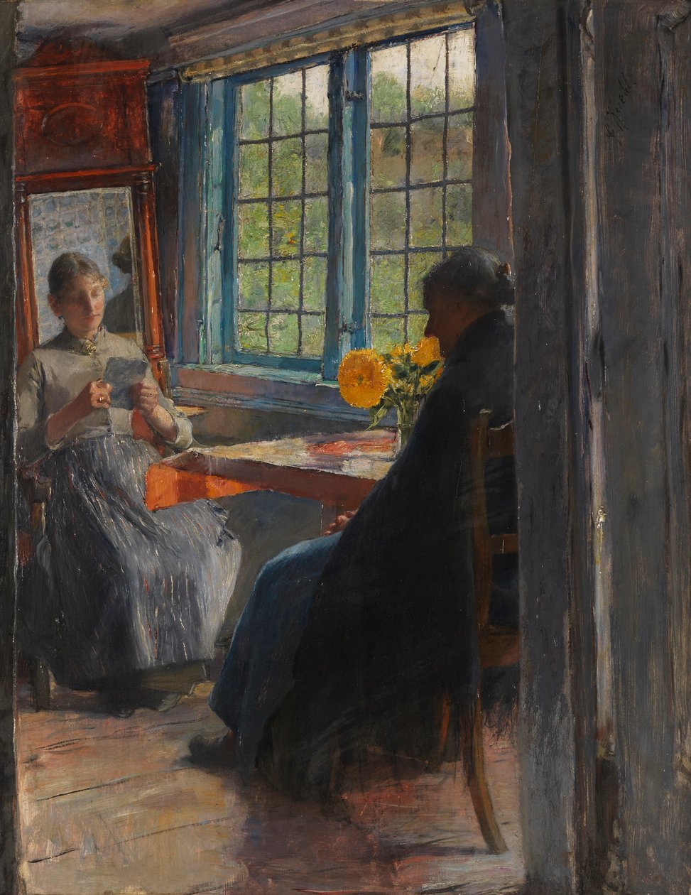 Kvinnor vid trädgårdsfönstret, ca. 1890. av Gotthardt Kuehl