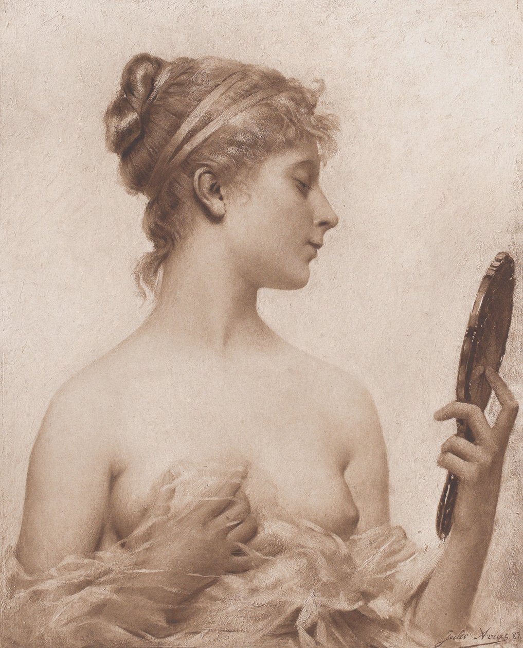 Spegeln, 1890. av Goupil and Co