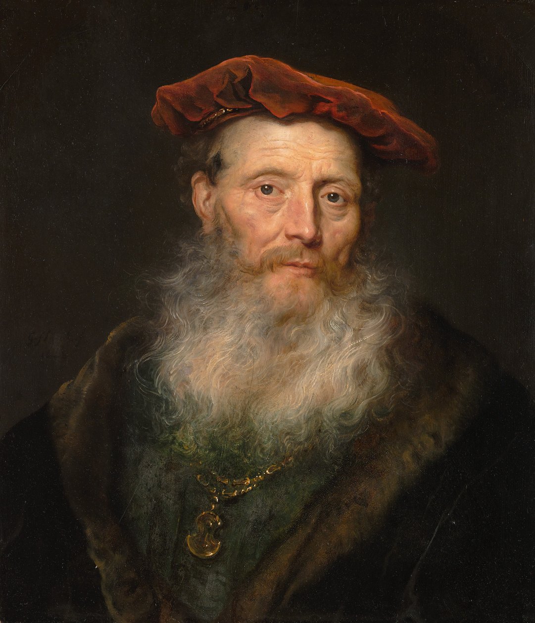 Skäggig man med sammetsmössa, 1645. av Govaert Flinck