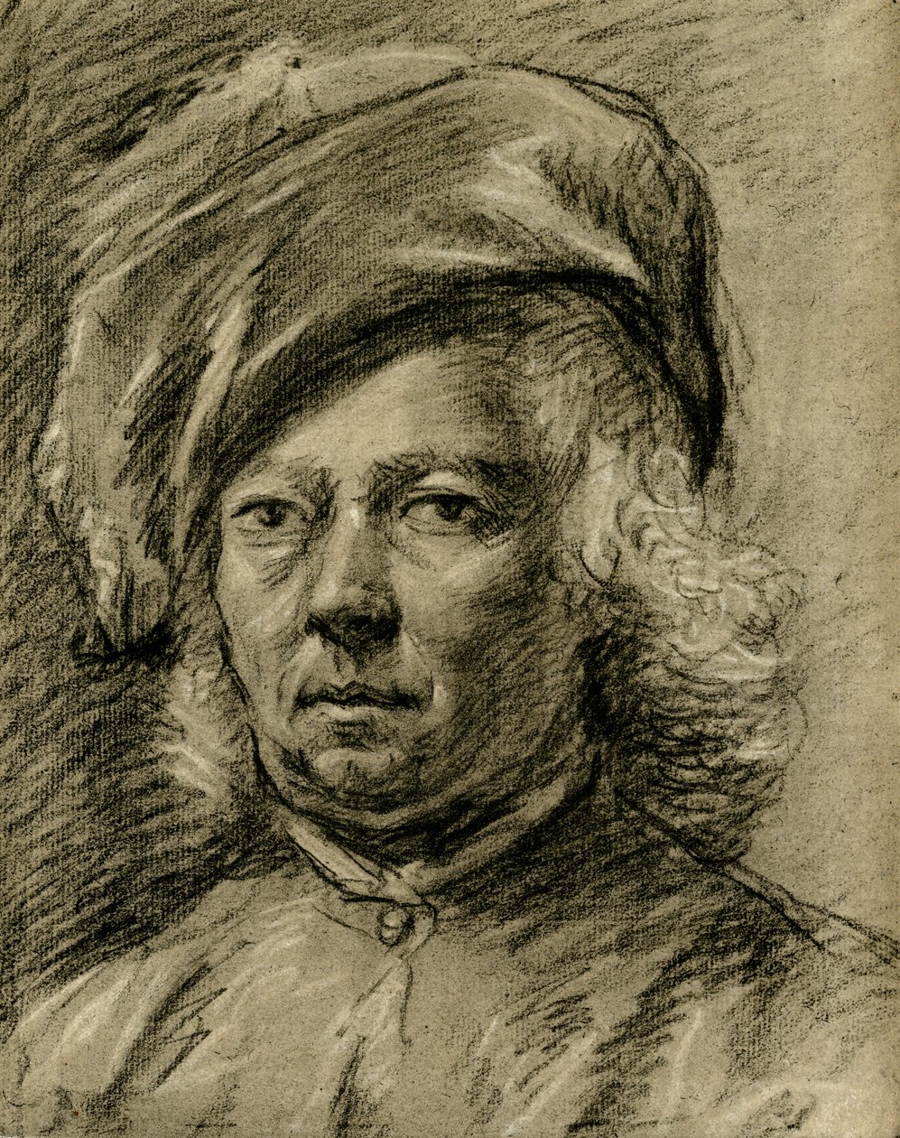 Manlig huvudstudie av Govaert Flinck
