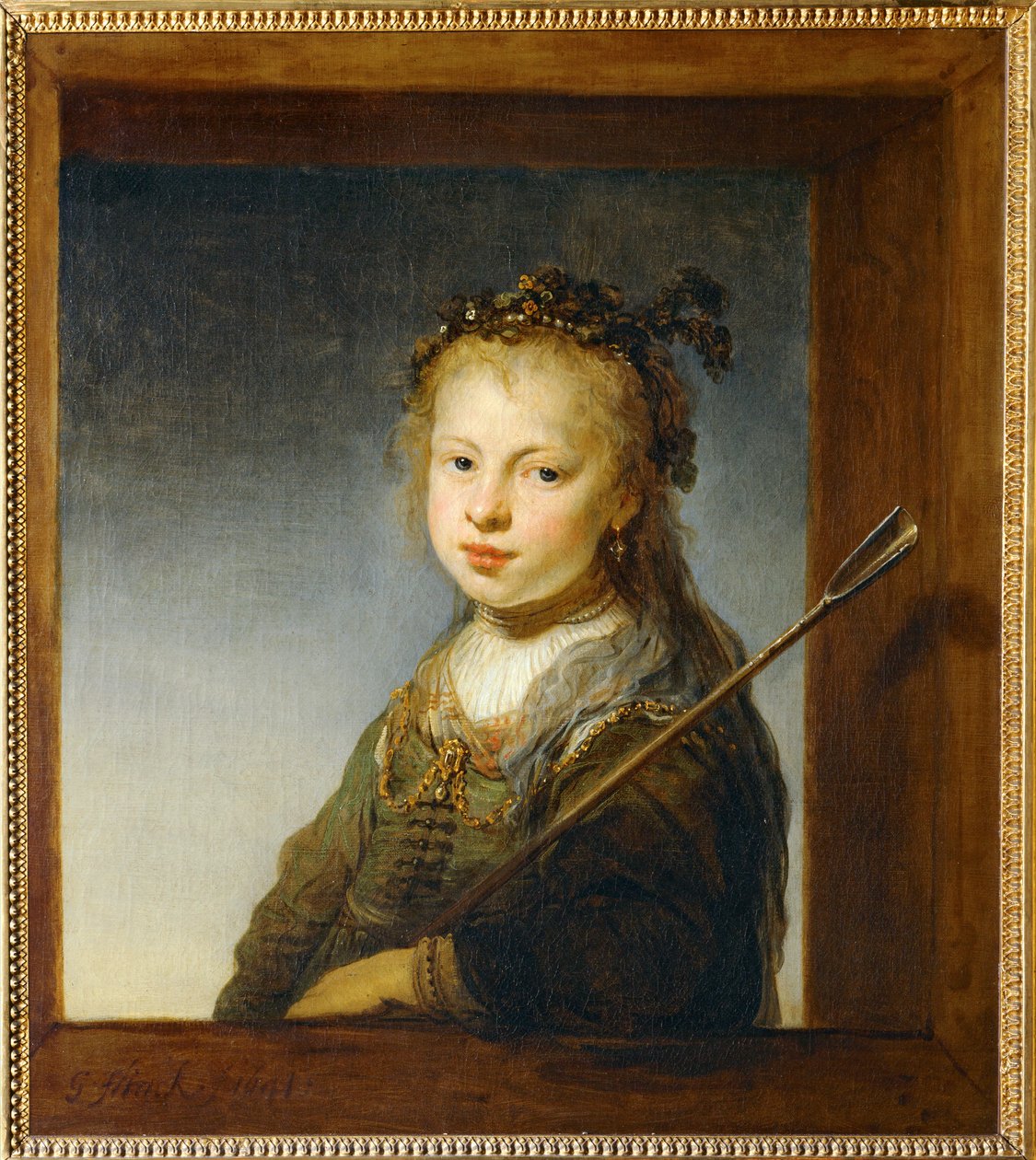 Liten flicka som herdinna ... av Govaert Flinck