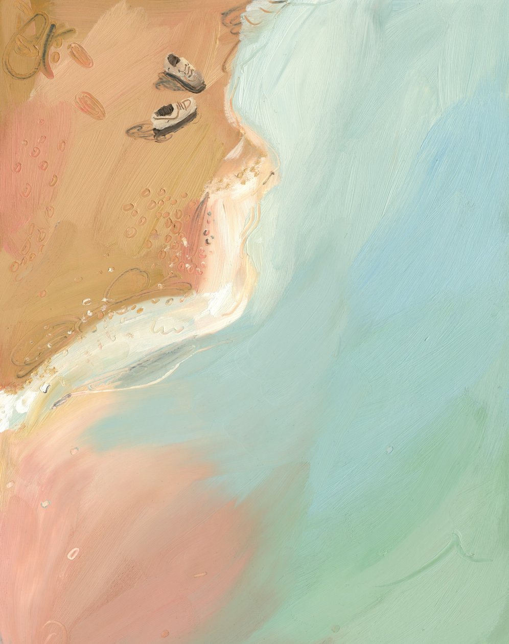 Beach, 2013 (olja på papper) av Grace Helmer