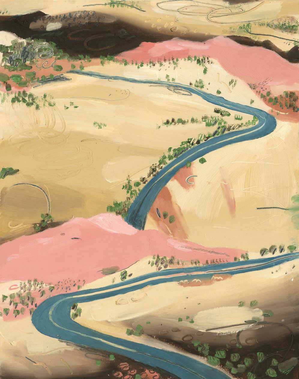 Road, 2013 (olja på papper) av Grace Helmer