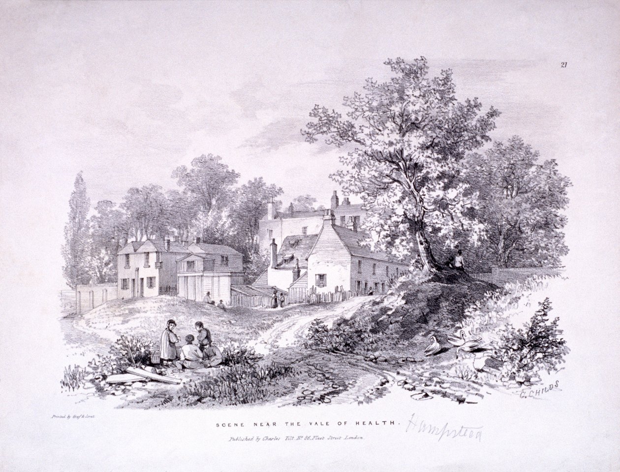 Hampstead Heath, Hampstead, London, c1840 av Graf and Soret