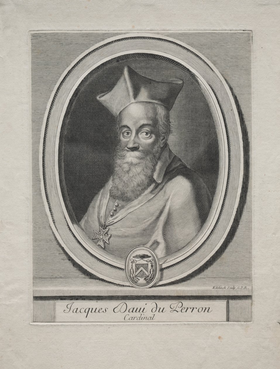 Kardinal Jacques Davey Duperron av Gérard Edelinck