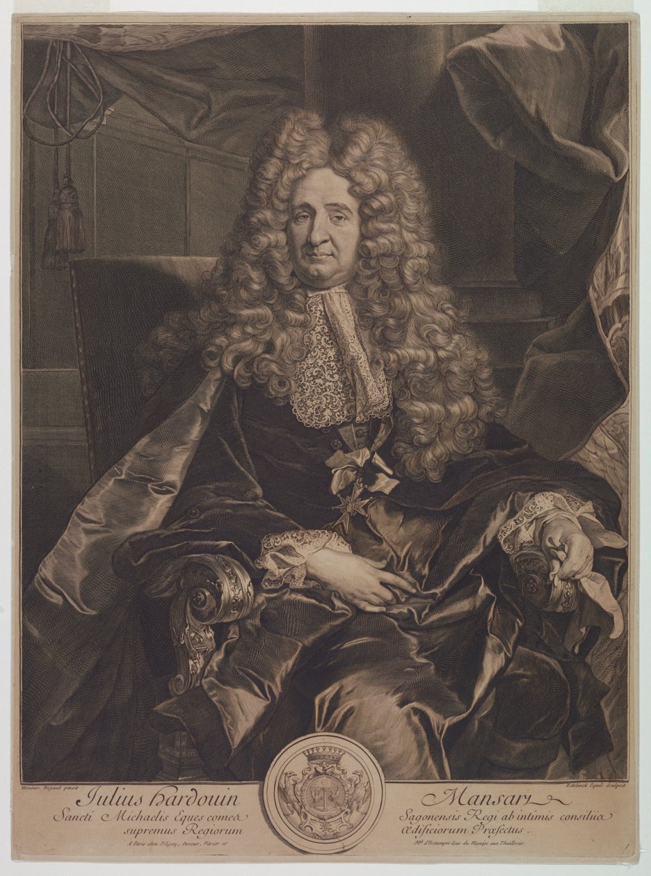 Porträtt av Jules-Hardouin Mansart (1646-1708) av Gérard Edelinck