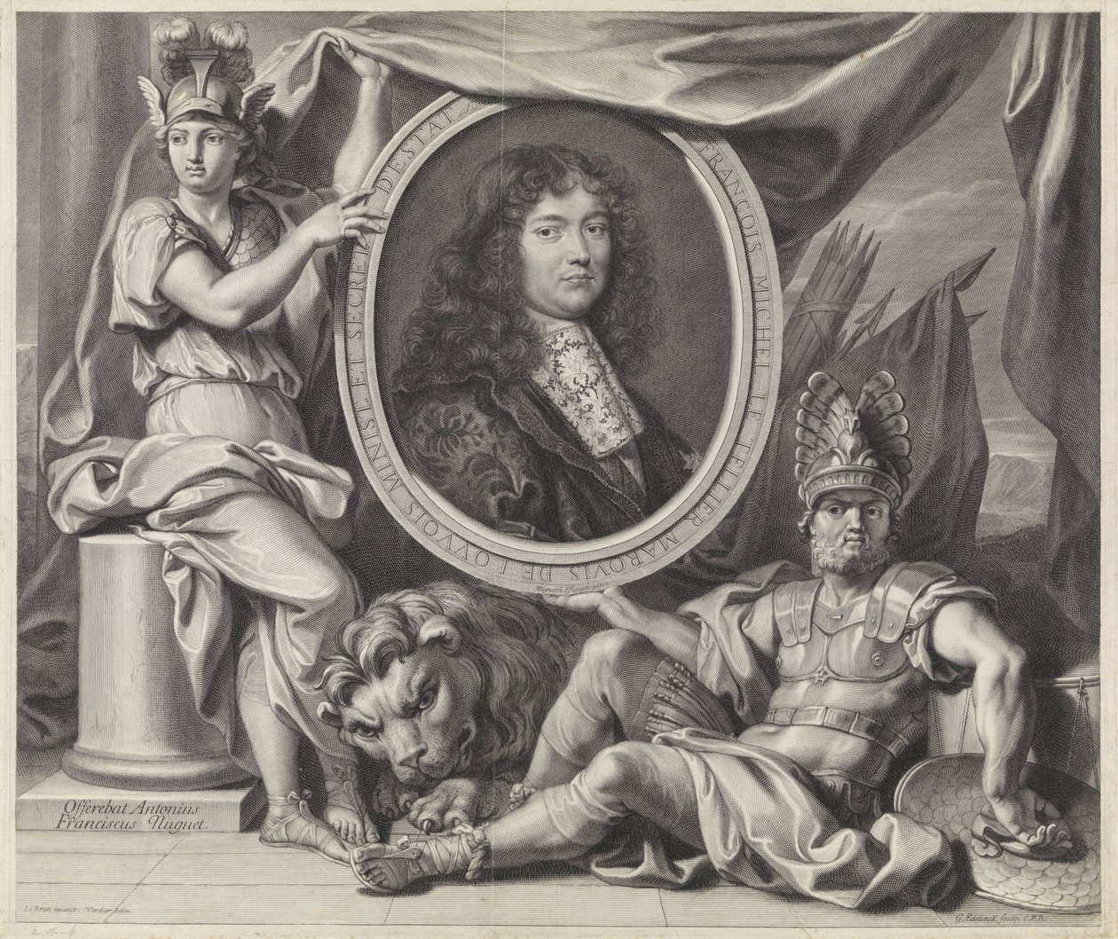 Porträtt av François-Michel Le Tellier av Gérard Edelinck
