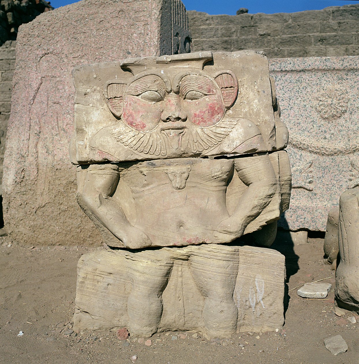 Relief av den egyptiska hushållsguden Bes, ca 125 f.Kr.-60 e.Kr. av Greco Roman