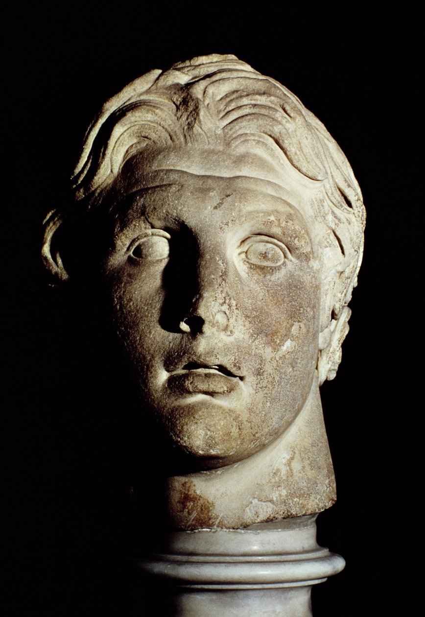Alexander den store (356-323 f.Kr.), funnen i Pergamum (marmor) av Greek