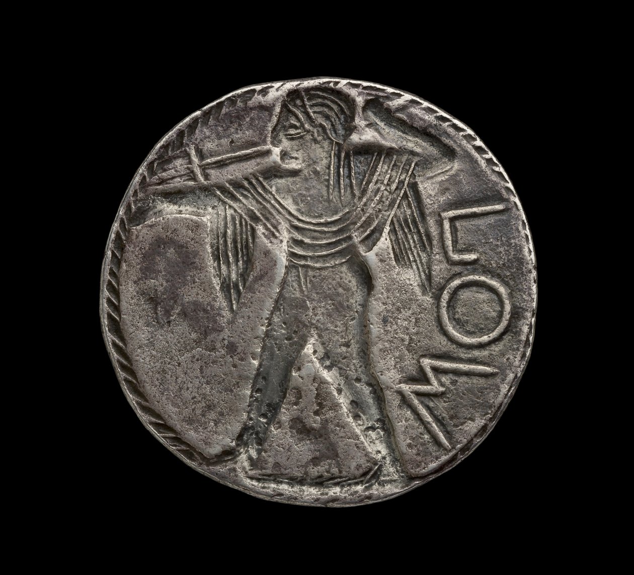 Forntida grekiska incuse silvermynt från Posidonia, AD 510-30 (silver) av Greek