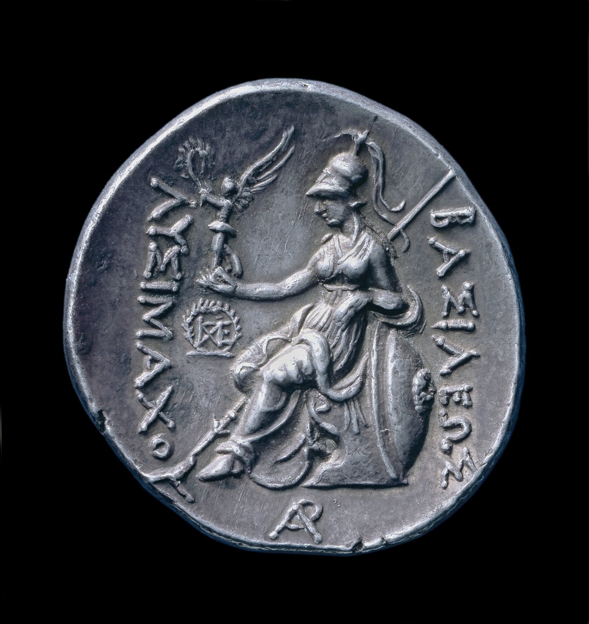 Forntida grekiskt silvermynt från Pella, 286-281 f.Kr. (silver) av Greek