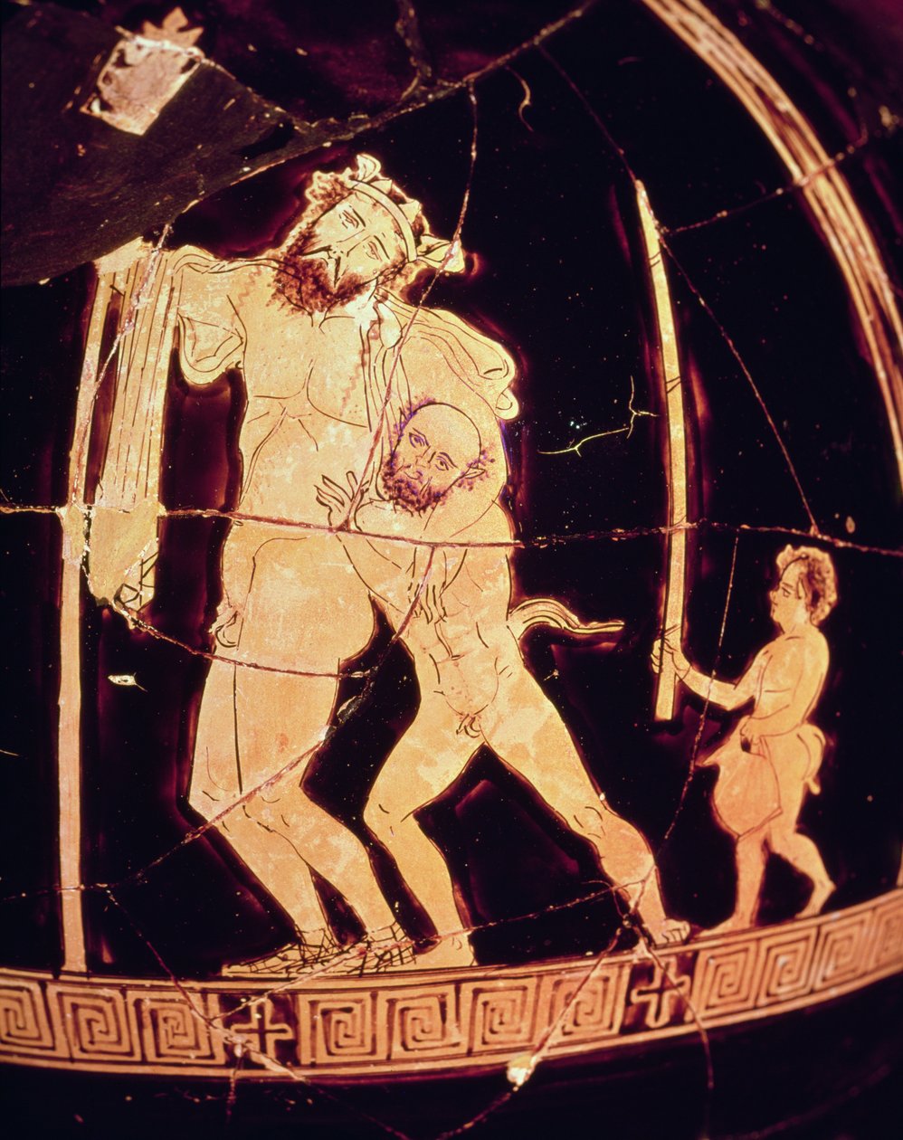 Attisk vas med röd figur som föreställer en dionysisk scen (keramik) av Greek