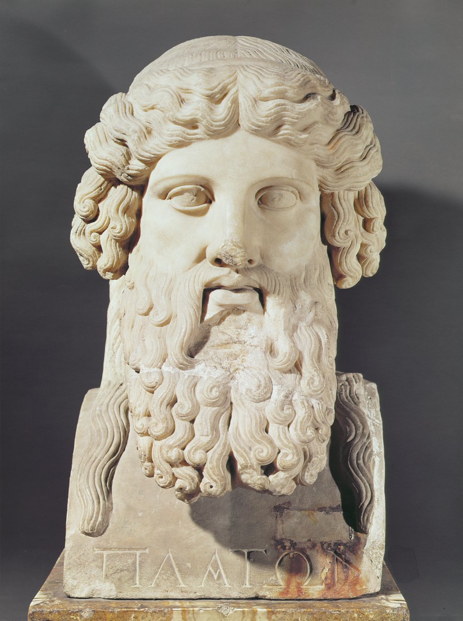 Byst av Platon (c.428-c.348 f.Kr.) av Greek