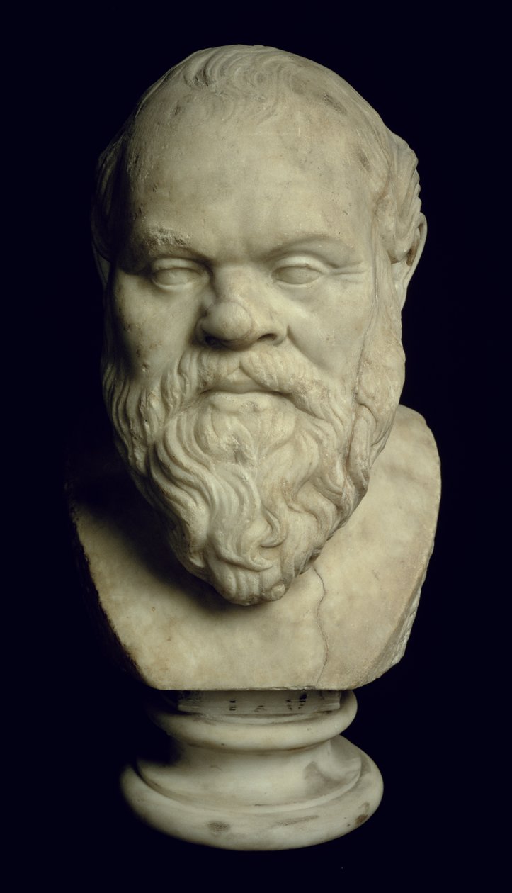 Byst av Sokrates (469-399 f.Kr.) (marmor) (se även 85228) av Greek
