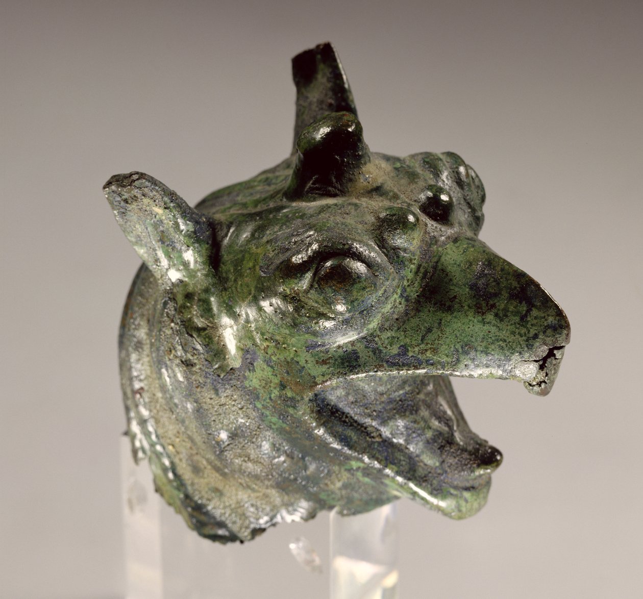 Griffinhuvud, fragment av ett kittelfäste, första hälften av 700-talet f.Kr. (brons) av Greek