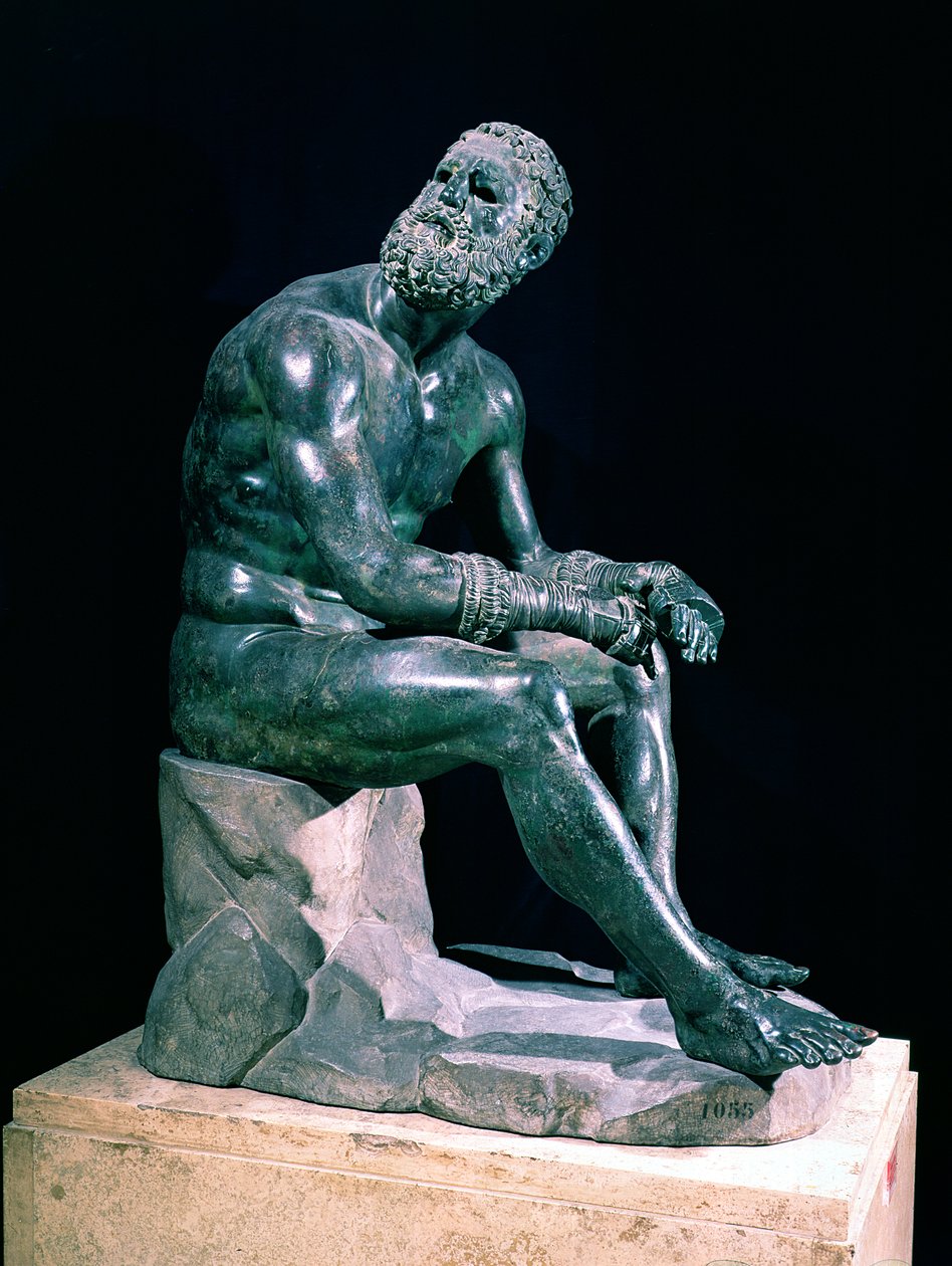 Sittande boxare (brons) av Greek