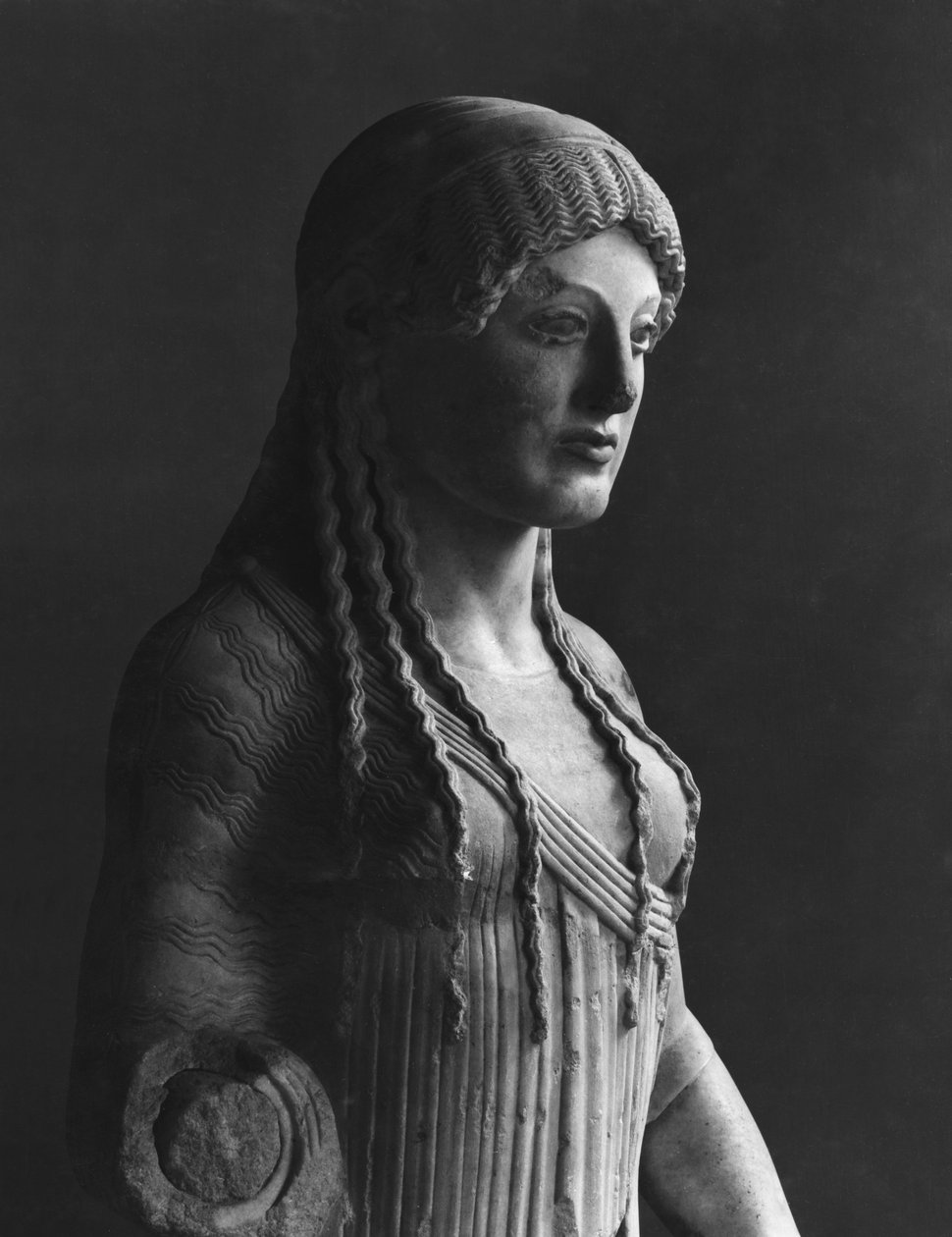 Euthydikos Kore, från Akropolis, c.490 f.Kr. (marmor) av Greek