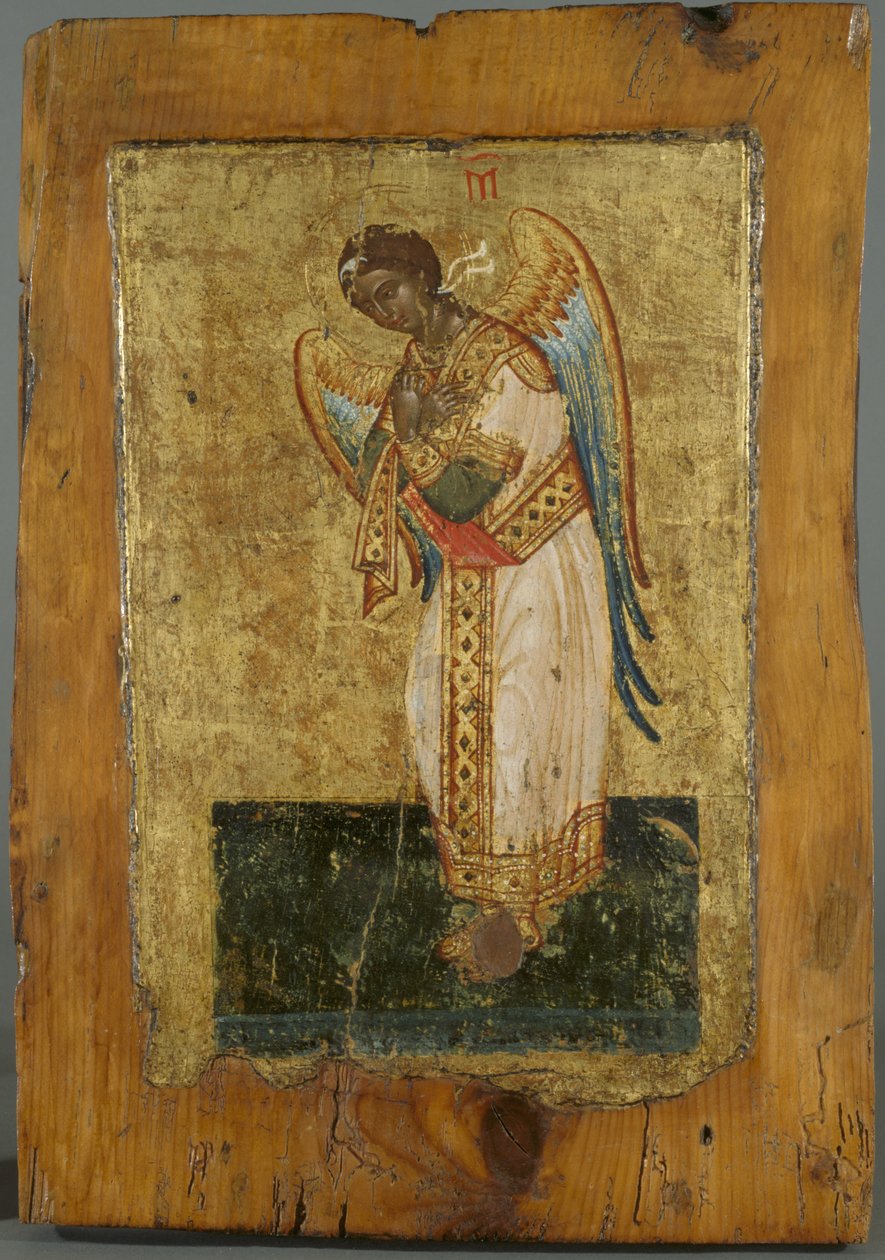 Ikon för ärkeängeln Mikael (äggtempera på panelen) av Greek School